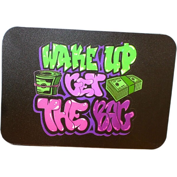 Magnet Top Small Metal Rolling Tray (Wake Up & Get The Bag) - Image 2