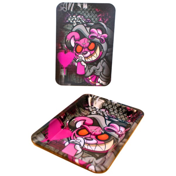 Magnet Top Small Metal Rolling Tray (Teddy Bear Menace)