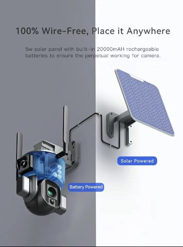 Kamerë Solare me WiFi NiView Dual Lense 8.0MP - Figura 4