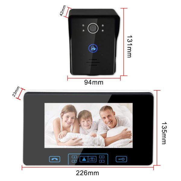 7 Inch Wireless Video Doorbell Intercom 2.4GHz Digital Door Phone System - Figura 3