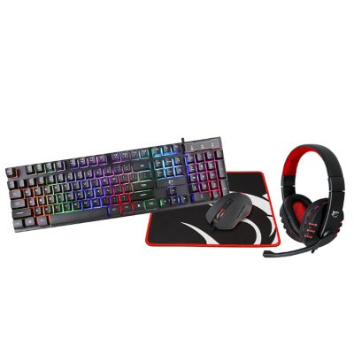 White Shark Tastierë + Maus + Mouse Pad  +HEADSET GC-4104 COMANCHE-3 – 4ne1 / BLG
