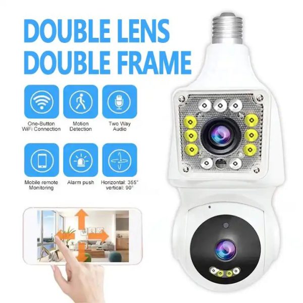 Kamere e Brendshme WiFi – Lamp Form 4.0MP Dual-Lense - Figura 2