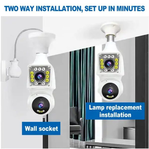 Kamere e Brendshme WiFi – Lamp Form 4.0MP Dual-Lense - Figura 4