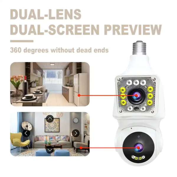 Kamere e Brendshme WiFi – Lamp Form 4.0MP Dual-Lense - Figura 5
