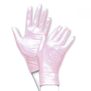 Rękawiczki nitrylowe rozmiar M Perłowy opalizujący róż pudełko 50szt